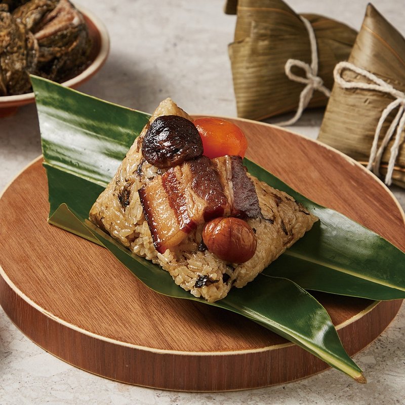 (Pre-order) [Evergreen Phoenix Hotel‧Jiaoxi] Meat Zongzi with Dried Plums (Phoenix Dragon Zongzi Gift Box) (4 pieces) - อื่นๆ - วัสดุอื่นๆ สีเขียว