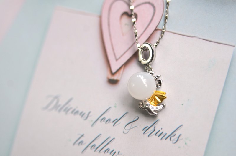 Baby Feilong is here! - 925 Silver(gold plated) breast milk jewelry necklace - สร้อยคอ - เงิน สีเงิน