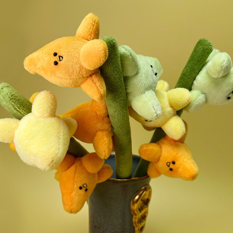 Five generations under one roof, fruit refrigerator magnets, plush botanical garden plush New Year flowers - ตุ๊กตา - ไฟเบอร์อื่นๆ สีส้ม