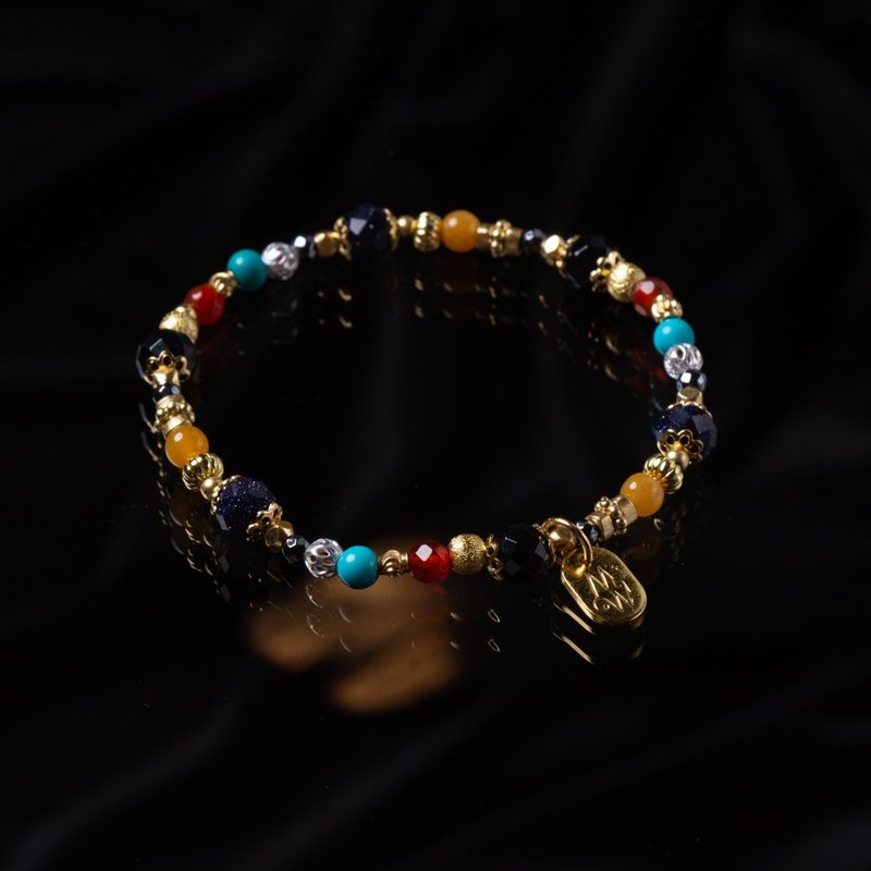 The Tiny Beauty of Life // C1554 Blue Sand Turquoise Topaz Bracelet - สร้อยข้อมือ - เครื่องเพชรพลอย 