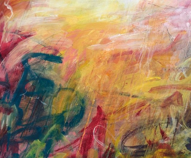 カラフルな絵画抽象キャンバスアート現代絵画多色抽象