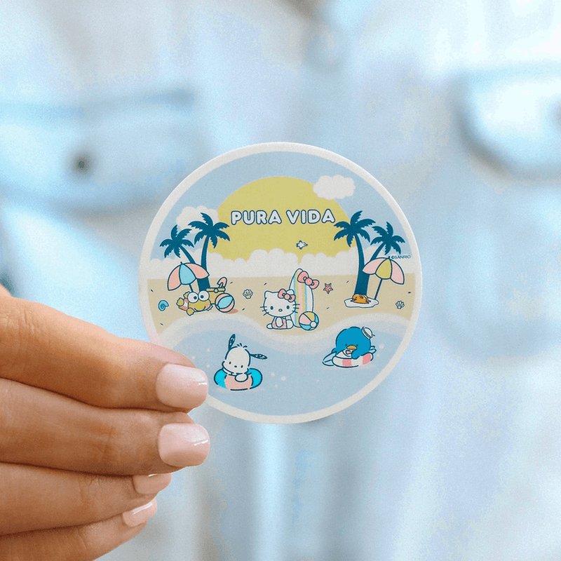 Pura Vida 美國品牌 SANRIO聯名 KITTY與朋友海灘貼紙 - 貼紙 - 紙 