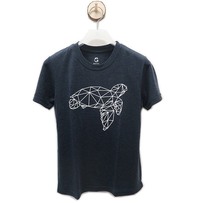 É Grato Tencel Coffee Shine Fiber Moisturizing Wrapped Short Sleeve T-Shirt (Sea World - Turtle) - Other - Other Materials Blue