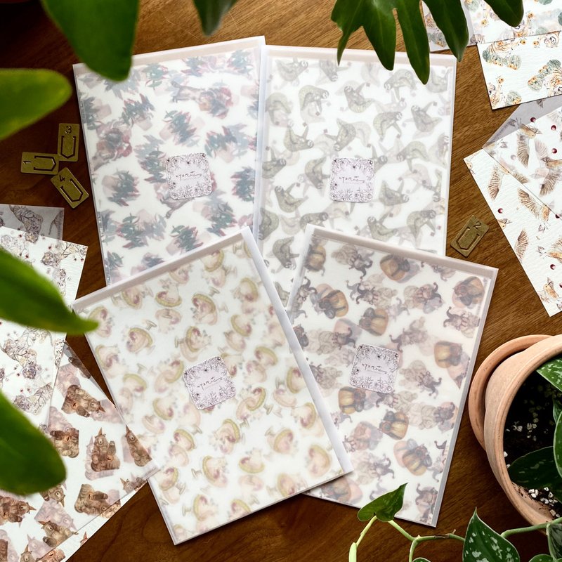 復古印花俱樂部 - 動物系列 A5萬用紙材包 拼貼素材 卡片紙材 - 其他 - 紙 