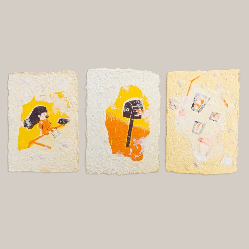 【手工畫/卡片組】我是鳥 (1組3張) - 卡片/明信片 - 紙 黃色