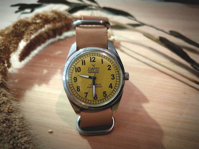 (11/30前限時搶購)CAMY Watches古董錶 手上鍊機械錶 中性錶 - 男裝錶/中性錶 - 其他金屬 黃色
