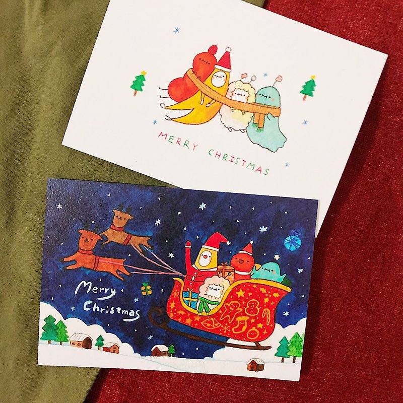 蕉星的 2018 聖誕明信片 - 心意卡/卡片 - 紙 多色