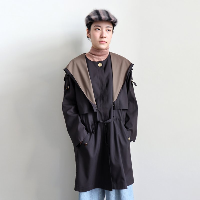 Pumpkin Vintage. Vintage hooded coat coat - เสื้อสูท/เสื้อคลุมยาว - วัสดุอื่นๆ 