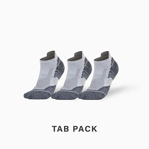 SOAR GEAR運動襪 抗菌除臭。永久 8mm厚底運動踝襪-Misty Grey Tab Pack