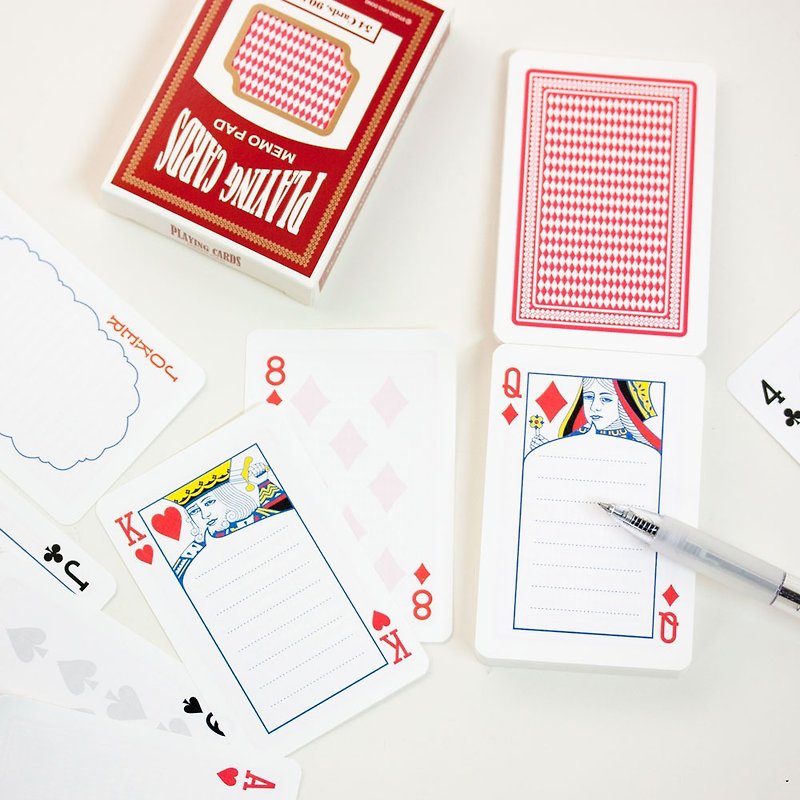POKER playing card note paper / red - Sticky Notes & Notepads - Paper Red