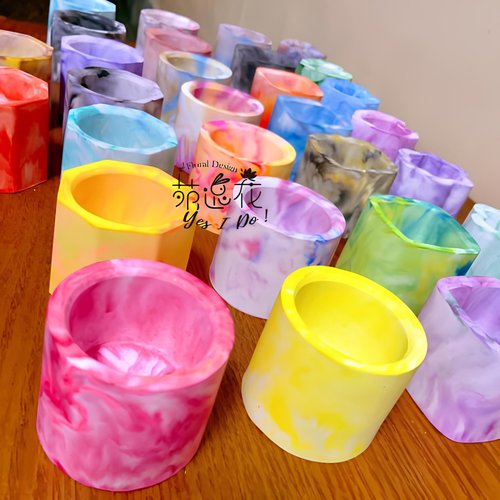 苑逸花設計Yes.I Do! 渲染水泥盆花器【八角、圓形、方形、愛心、梅花】