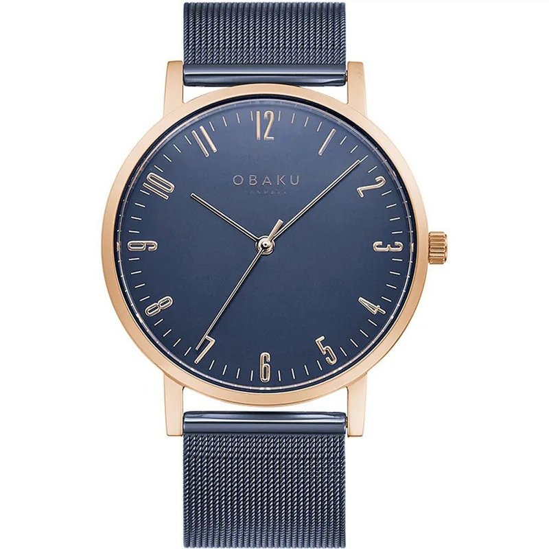 OBAKU City Exploration Gentleman Fashion Watch Blue X Gold-V248GXVLML-40mm - Men's & Unisex Watches - Stainless Steel Multicolor