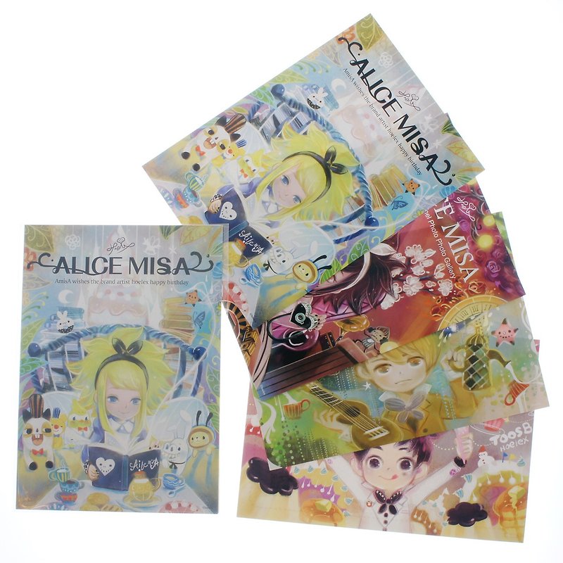 [Heart Dream Postcard] Picture Book Style Postcard-Ai Misha Black Misha Rabbit Spike Stark - Cards & Postcards - Paper Multicolor