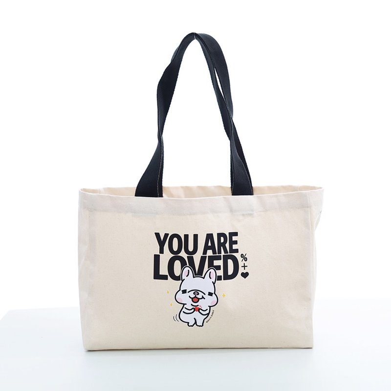 [ELASTI X Fadou White Bubble Joint Name] Leisure Series-Canvas Bag (Type B) - กระเป๋าแมสเซนเจอร์ - ผ้าฝ้าย/ผ้าลินิน ขาว