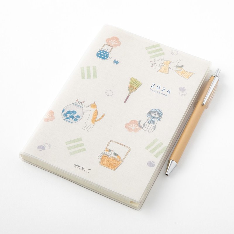 MIDORI Pocket Diary 2024手帳(月單週)B6小貓 - 筆記本/手帳 - 紙 