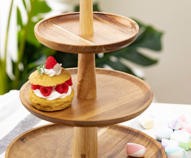 Acacia cake outlet stand