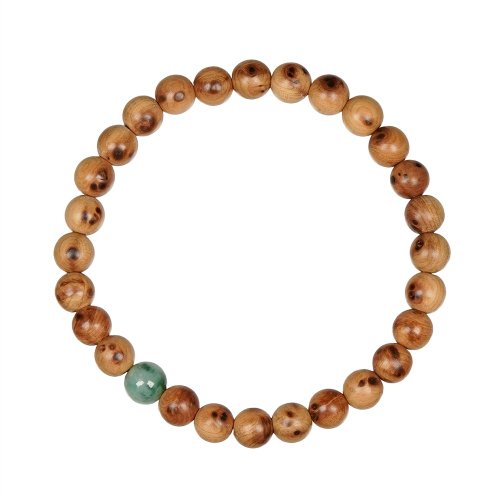 正佳珠寶 Gemsrich Jewelry 【正佳珠寶】崖柏 頂級瘤疤 6mm 飄綠A貨翡翠 瘤疤崖柏手珠