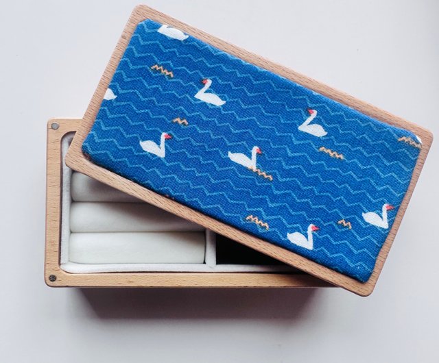 アヒルの子無垢材ジュエリーボックス - ショップ Bagel Baggo