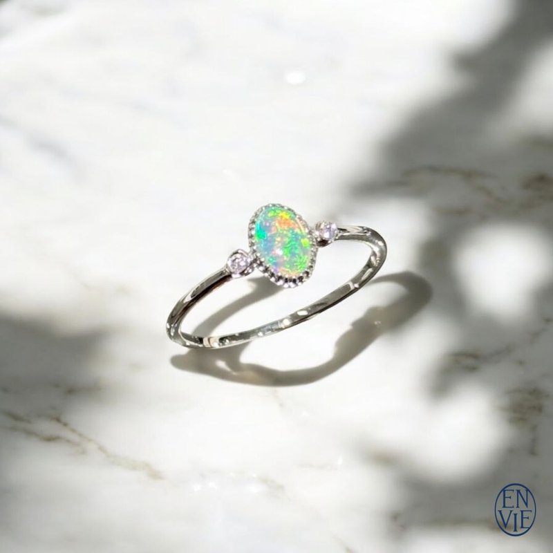 18K Australian Opal Diamond Ring 18K Australian Opal Diamond Ring - General Rings - Precious Metals 