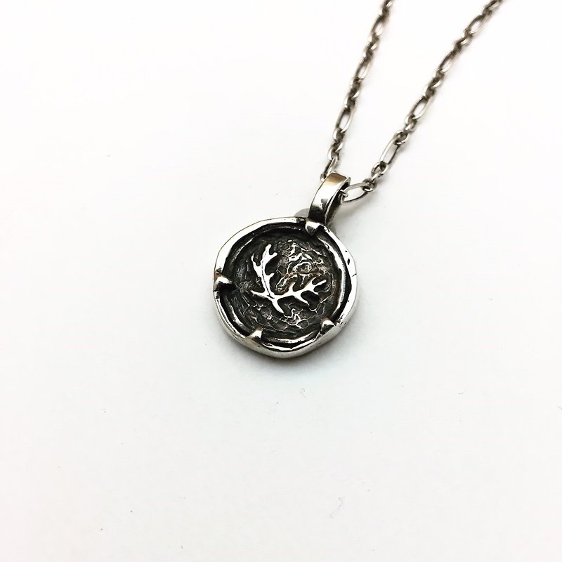 Classic - Laurel Antlers Logo / Necklace / Sterling Silver (Large) / Ancient Coins - Necklaces - Other Metals Silver