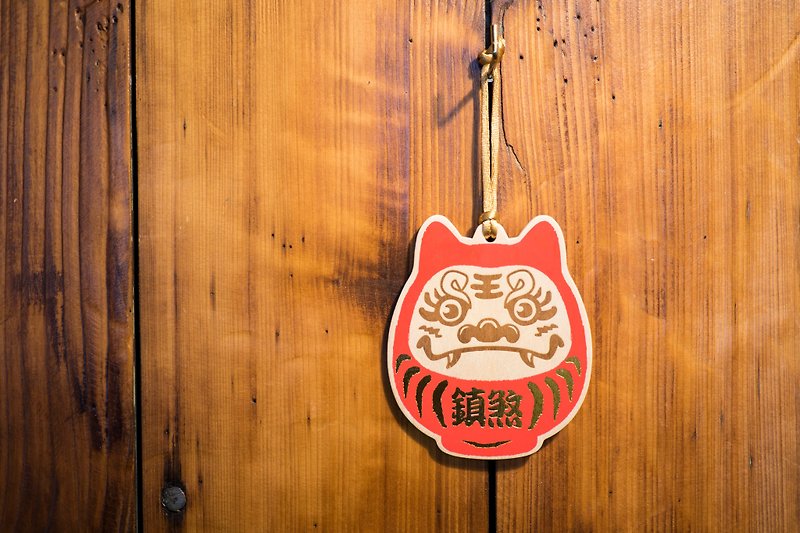 Wooden Postcard-Zhen Sha Lion - การ์ด/โปสการ์ด - ไม้ สีแดง