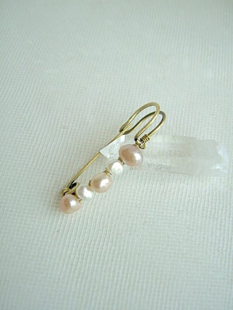 Freshwater pearl · stall pin 2 - Brooches - Gemstone Pink