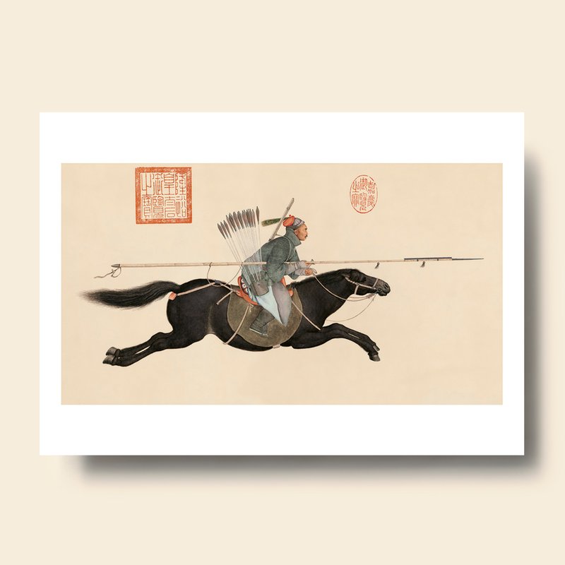 【藝術畫卡】郎世寧 孔雀開屏 | B4畫卡 - 海報/掛畫/掛布 - 紙 卡其色