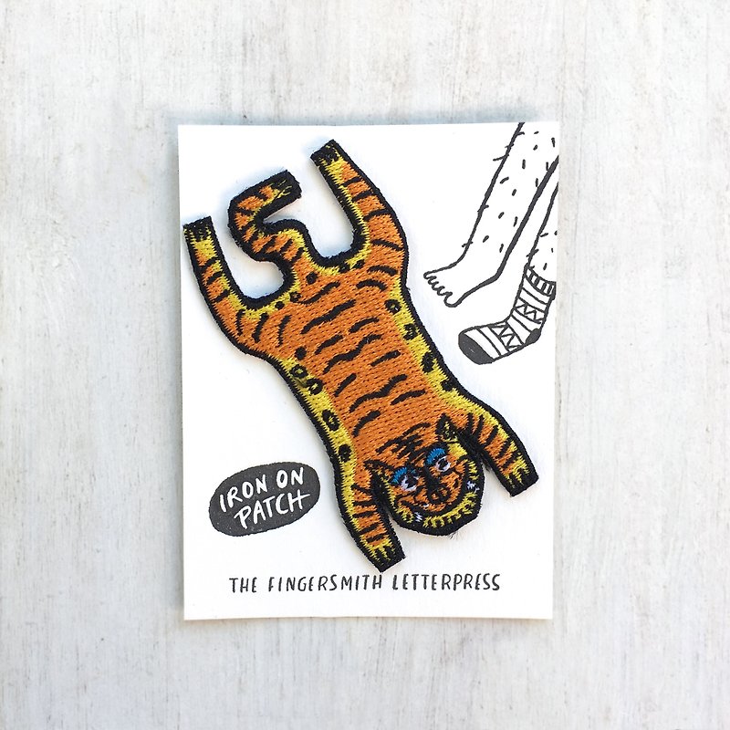 Tiger Skin Rug Iron On Patch - Brooches - Other Materials 