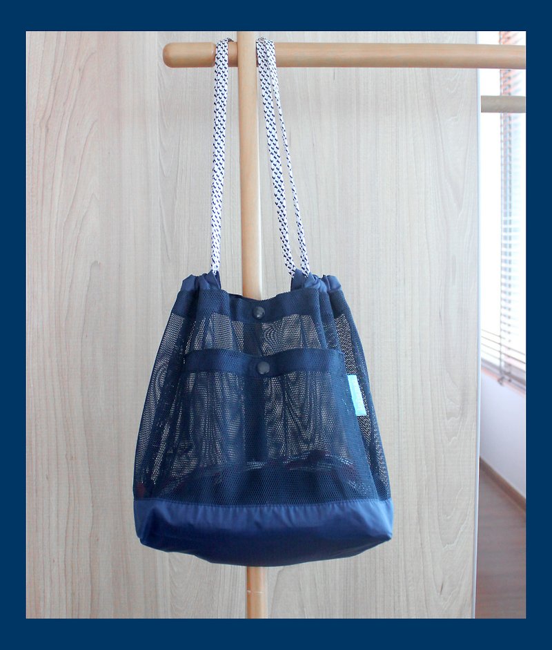 Tiny Mesh Checkout Navy - Handbags & Totes - Nylon 
