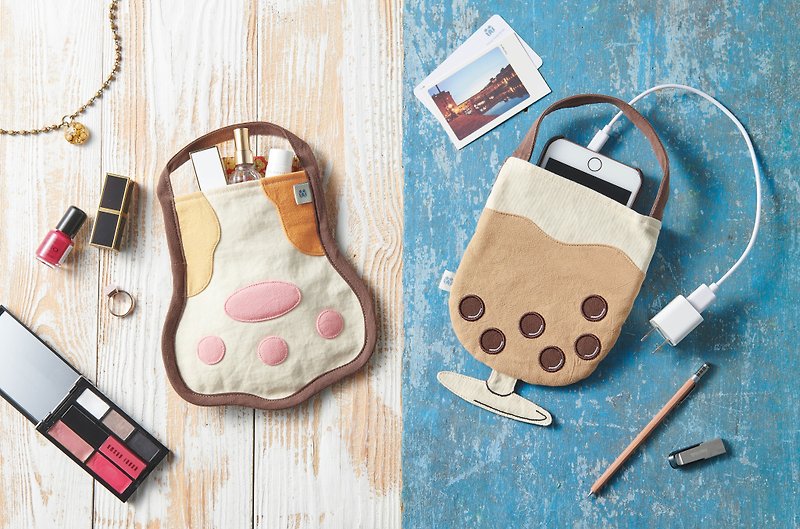All Good Things Mobile Phone Charging Cute Bag Baby Milk Cat Paw - Toiletry Bags & Pouches - Cotton & Hemp Multicolor