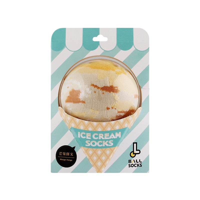 ICE CREAM Ice Cream Socks_Mango Tango - ถุงเท้า - วัสดุอื่นๆ สีเหลือง