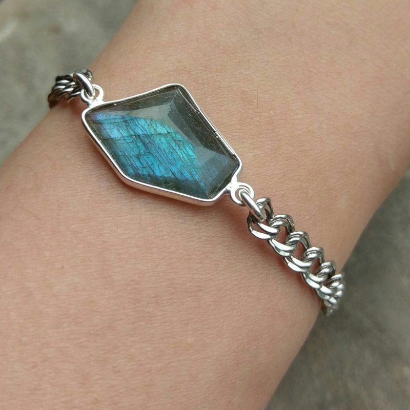 Labradorite sterling silver bracelet - Bracelets - Gemstone 