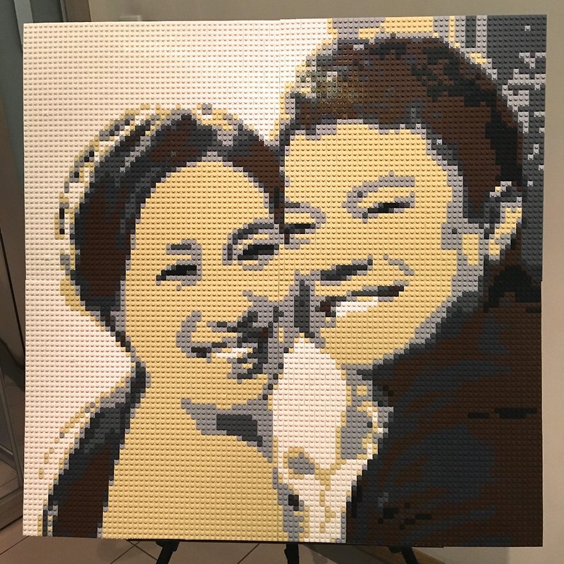 80cm*80cm Wedding Custom-made DIY lego-like brick mosaic - ภาพวาดบุคคล - พลาสติก 