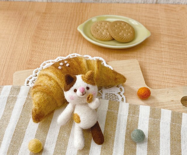 お泊りデザートの羊毛フェルトQ 可愛い小動物～やんちゃな猫の角 角