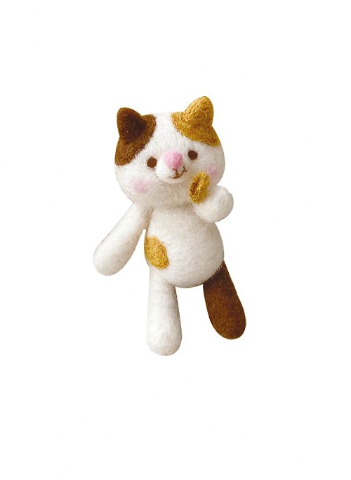 羊毛フェルト猫 【カーリング 猫】-