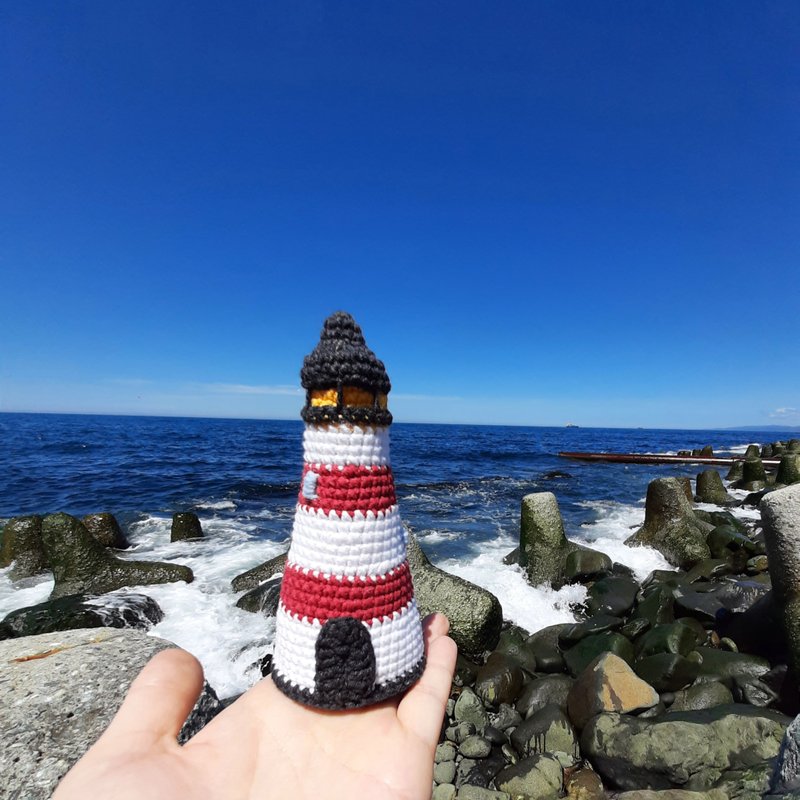 Lighthouse handmade home decor. Gift for best friends. Lighthouse soft toy. - ตุ๊กตา - ผ้าฝ้าย/ผ้าลินิน หลากหลายสี