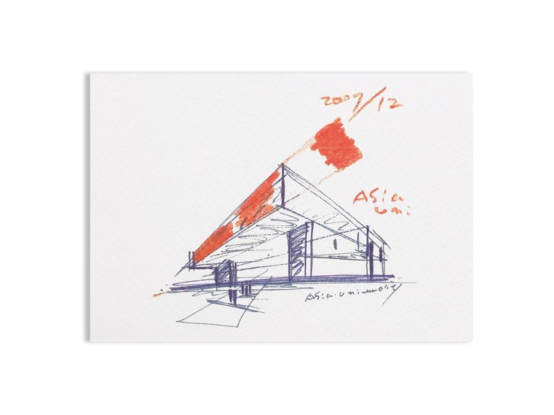 亞洲大學附屬現代美術館 明信片 安藤忠雄手稿202712 - 卡片/明信片 - 紙 