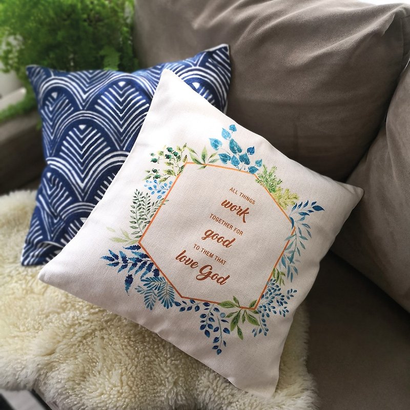 Inspirational BibleVerse Rom 8:28 45*45cm Cotton Linen - Pillows & Cushions - Cotton & Hemp Multicolor