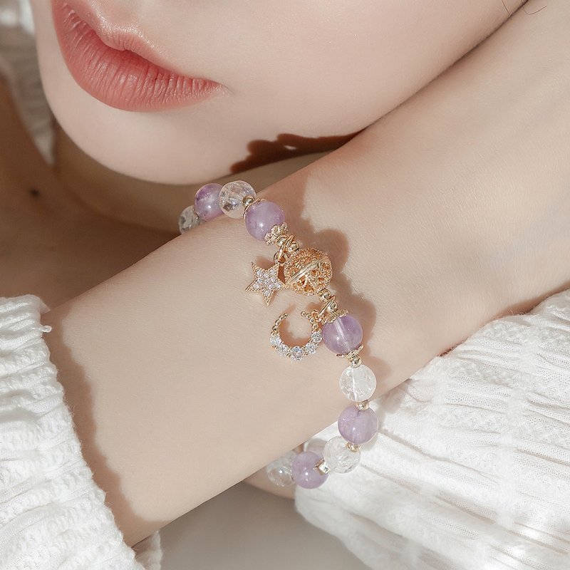 Lunar Eclipse | crystal bracelet - สร้อยข้อมือ - คริสตัล สีม่วง