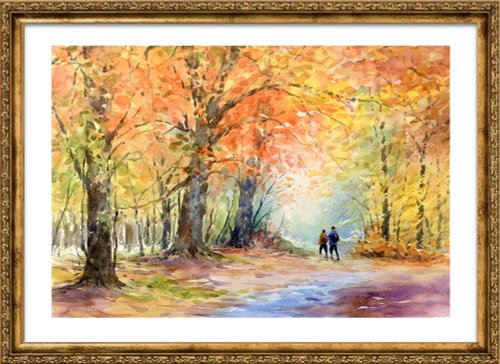 受注制作します 水彩画原画 紅葉の森 - ショップ 松下勝明 受注制作します 水彩画原画 紅葉の森 - ショップ 松下勝明