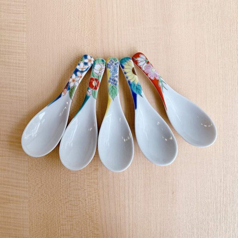 Painted Spoon Set - ช้อนส้อม - ดินเผา ขาว