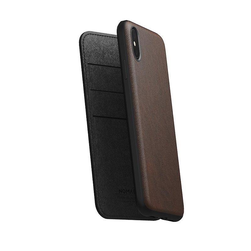 US NOMAD- iPhone Xs Max Classic Leather Side Cover - Brown (855848007700) - Phone Cases - Genuine Leather Brown