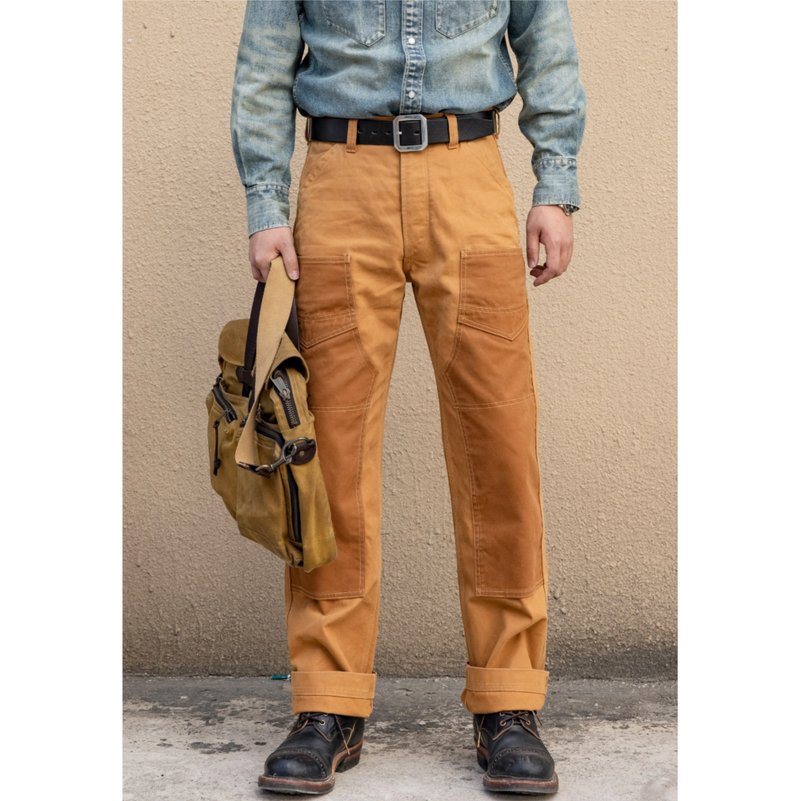 帆布工裝褲 休閒長褲 井下工裝褲 14oz Derrickman Work Pants - 男長褲/休閒褲 - 棉．麻 咖啡色