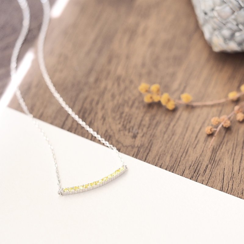 Citrine Pave Necklace Silver 925 - Necklaces - Other Metals Yellow