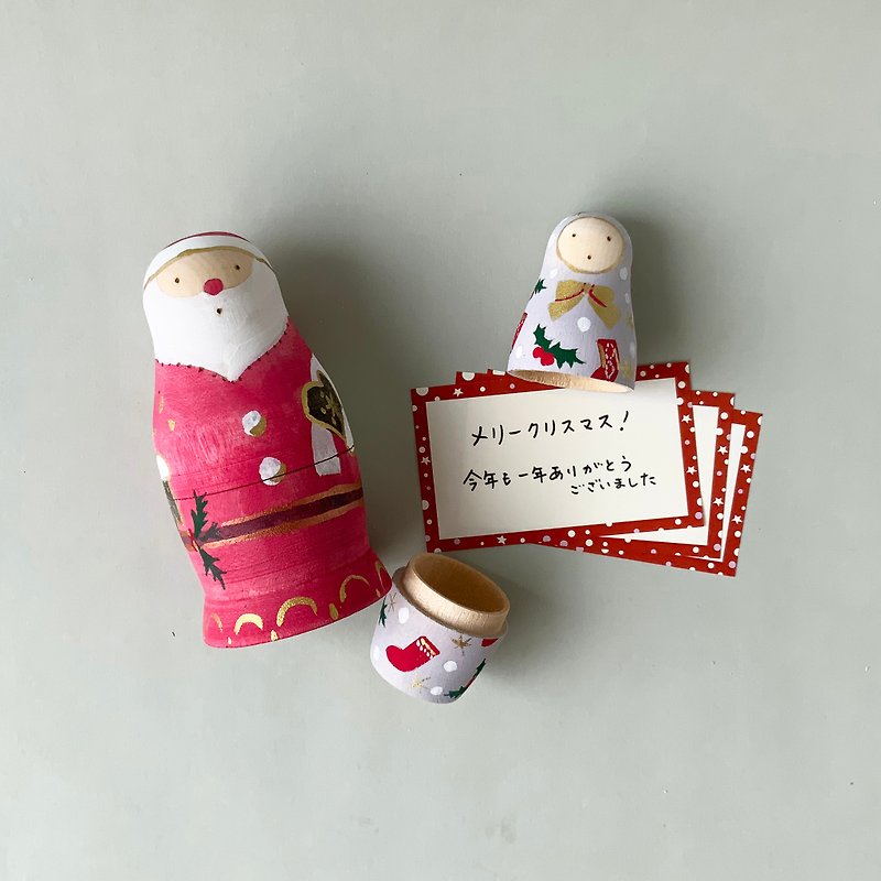TOKYO おてがみ マトリョーシカ　クリスマス - 擺飾/家飾品 - 木頭 紅色