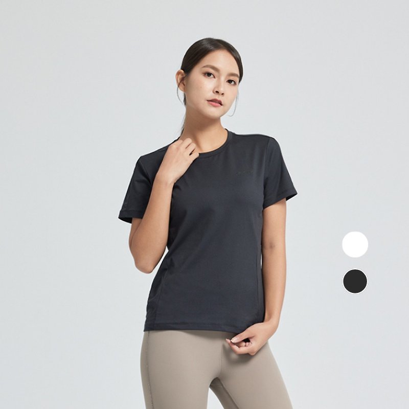 立體剪裁修身上衣 (Eco-Recycle 再生纖維) - 女運動上衣/背心 - 其他材質 黑色