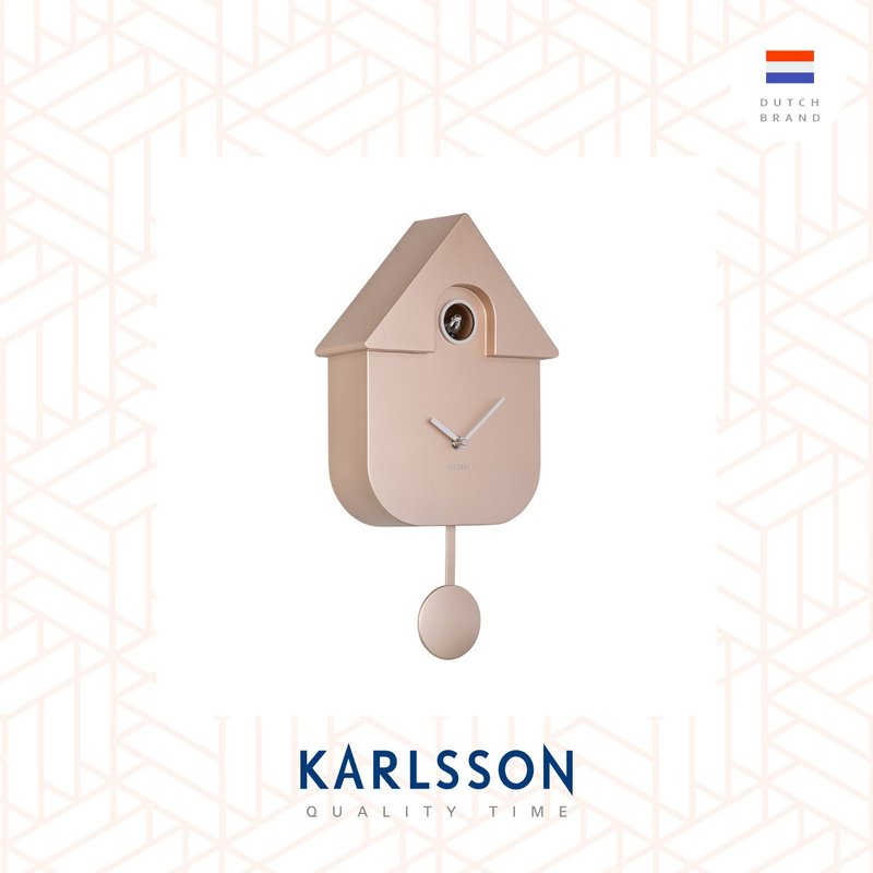 荷蘭Karlsson, Modern Cuckoo玫瑰金色搖擺布谷鳥掛鐘 (整點報時) - 時鐘/鬧鐘 - 塑膠 金色