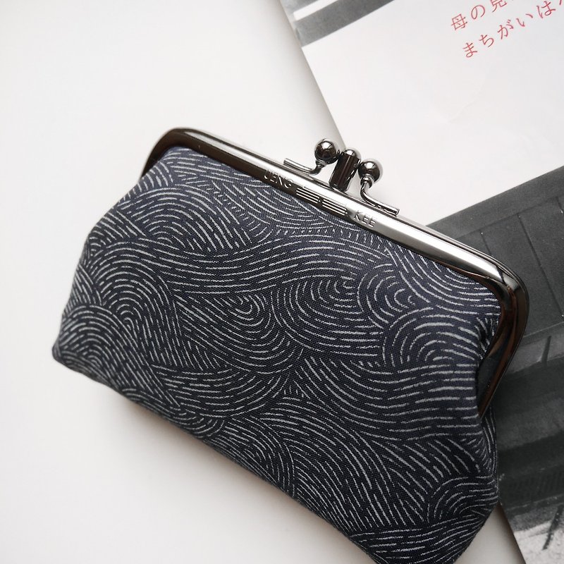 May Drift Two Grid Coin Purse / Gold Pack [Made in Taiwan] - กระเป๋าใส่เหรียญ - โลหะ สีน้ำเงิน