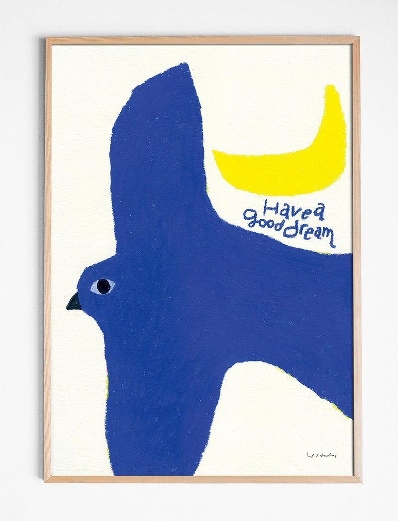 Yoshiko Hada - Japanese artist design poster HAVE A GOOD DREAM POSTER - Posters - Paper Blue