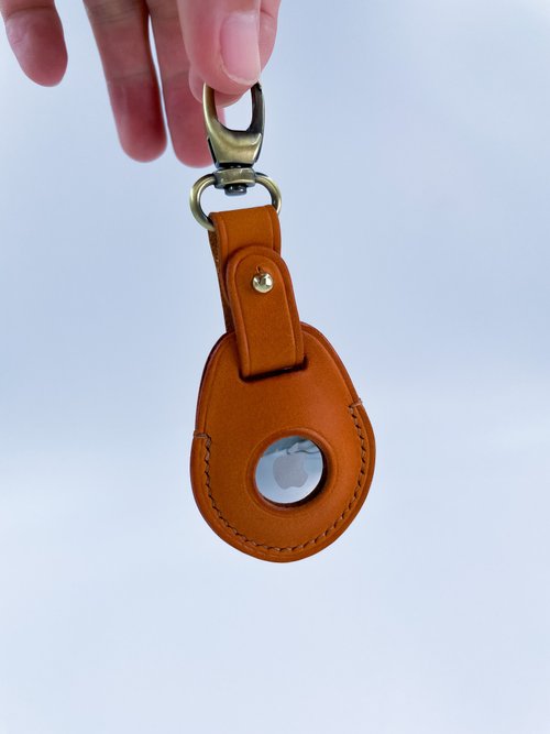 YTLEATHER 手工皮件 真皮 AirTag 保護套丨客製名字丨手工丨植鞣革牛皮丨聖誕禮物聖誕
